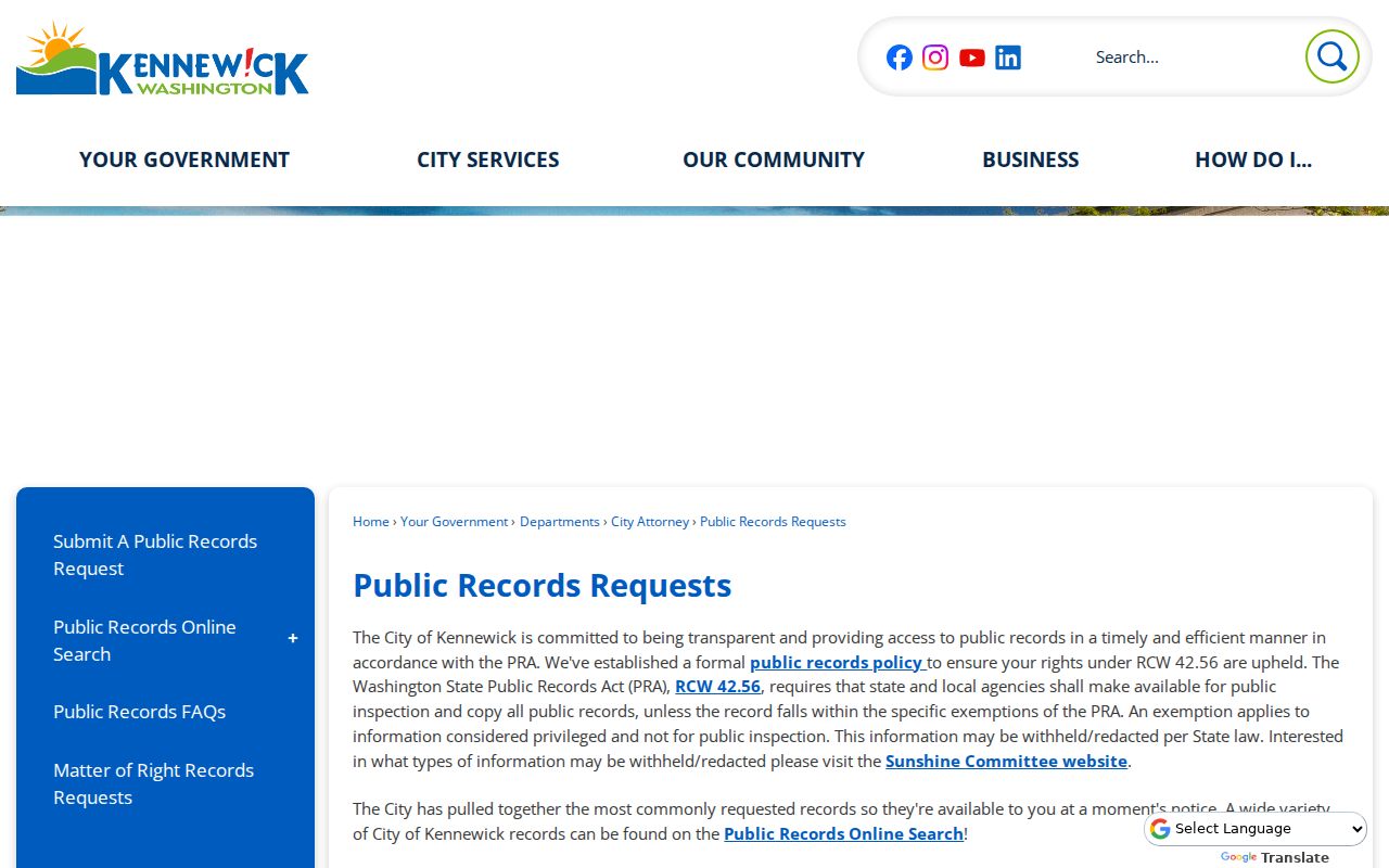 Kennewick people search public records request routes