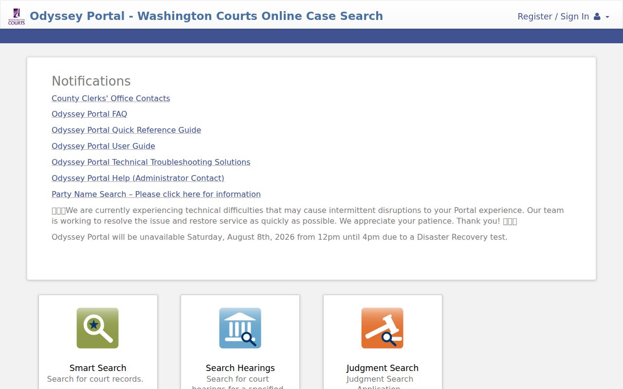 Kennewick people search in Washington Odyssey court records