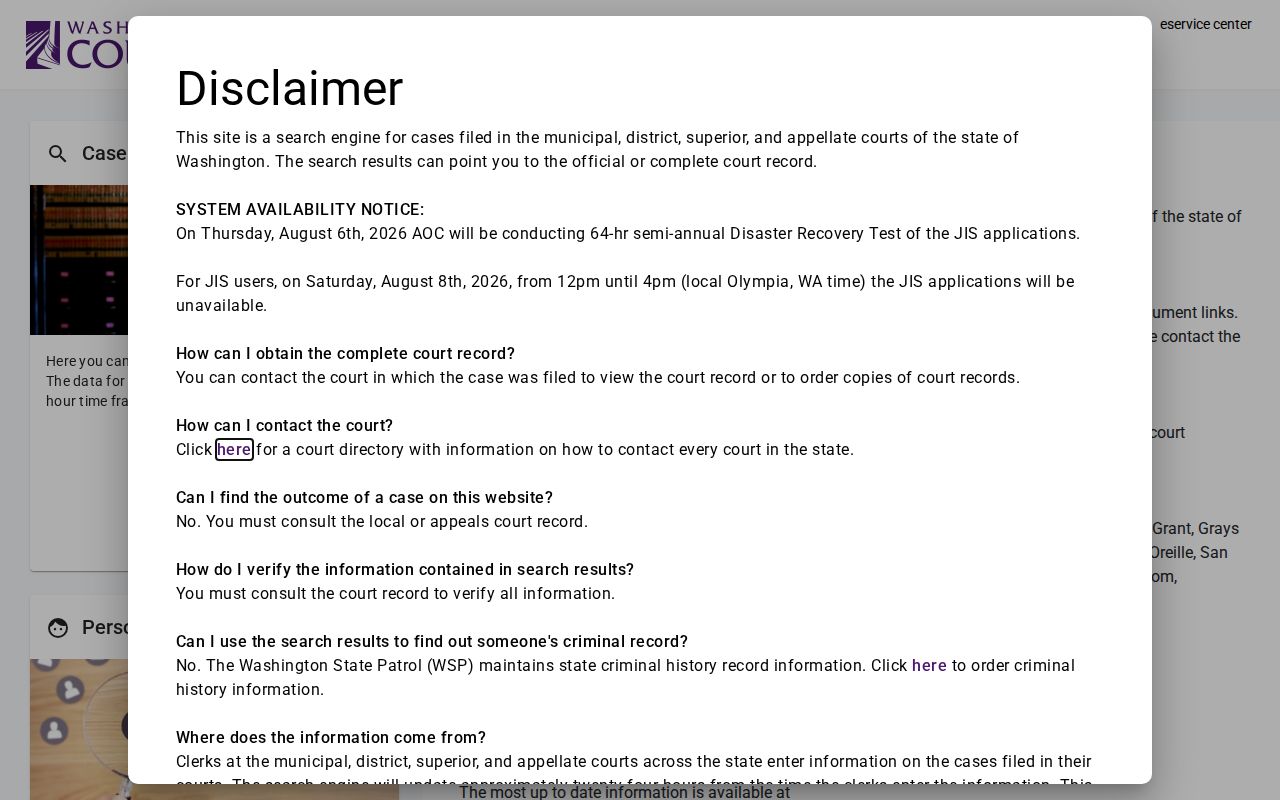 Kennewick people search through Washington court name lookup
