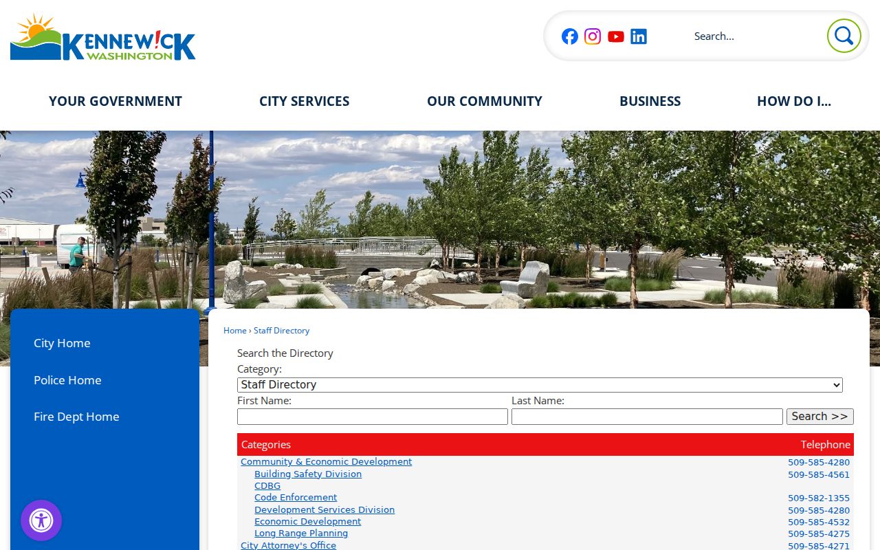 Kennewick people directories city staff search